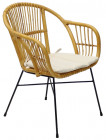 AKS Firenze Diningsessel Naturrattan Naturgeflecht Eisen Streckmetall honey