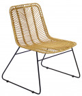AKS Firenze Loungestuhl Naturrattan Naturgeflecht Eisen Streckmetall honey