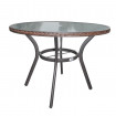 AKS Gomera Bistrotisch Aluminium Polyrattan Kunstoffgeflecht cappuccino 105 cm