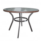 AKS Gomera Bistrotisch Aluminium Polyrattan Kunstoffgeflecht cappuccino 105 cm