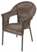 AKS Gomera Stapelsessel Aluminium Polyrattan Kunstoffgeflecht cappuccino