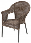 AKS Gomera Stapelsessel Aluminium Polyrattan Kunstoffgeflecht cappuccino
