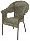 AKS Gomera Stapelsessel Aluminium Polyrattan Kunstoffgeflecht taupe