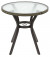 AKS Gomera Bistrotisch Aluminium Polyrattan/Kunstoffgeflecht grau Glasplatte 72 cm