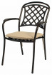 AKS Leeds Diningsessel Aluminiumguss bronze, Kissen beige 59x65,5x91 cm