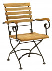 AKS Lindau Klappsessel Akazienholz Eisen (Streckmetall) natur 58x56x89 cm