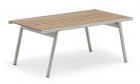 AKS Lucca Kaffeetisch Edelstahl HPL Tischplatte natur 90x51x38 cm