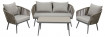 AKS Nashville Loungegruppe Polyrattan Kunstoffgeflecht Aluminium taupe