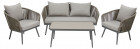 AKS Nashville Loungegruppe Polyrattan Kunstoffgeflecht Aluminium taupe