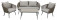 AKS Nashville Loungegruppe Polyrattan Kunstoffgeflecht Aluminium taupe