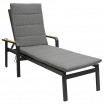 AKS Sarina Sonnenliege Aluminium Textilen schwarz, Kissen charcoal