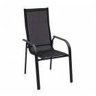 AKS Sirius Stapelsessel Aluminium anthrazit Textilen schwarz 60x71x108 cm