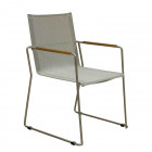 AKS Sterling Diningsessel Edelstahl Textilen hellgrau 90x60x62 cm