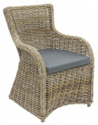 AKS Taurus Diningsessel Naturrattan Naturgeflecht Alu grau 75x64x94,5 cm