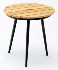 AKS Ward Beistelltisch Aluminium schwarz Teakholz 50 cm