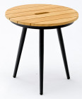 AKS Ward Beistelltisch Aluminium schwarz Teakholz 44 cm