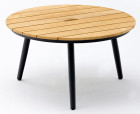 AKS Ward Beistelltisch Aluminium schwarz Teakholz 80 cm